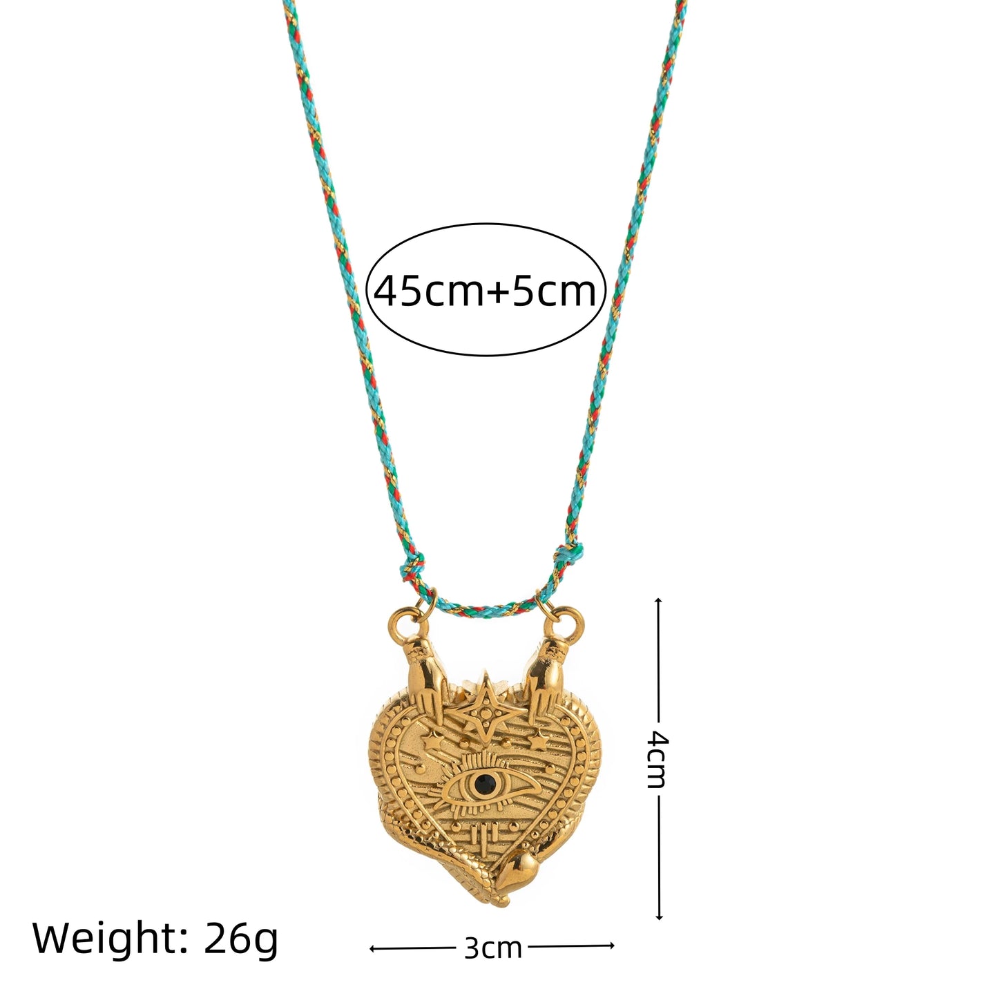 Heart-Shaped Tarot Pendant Necklace