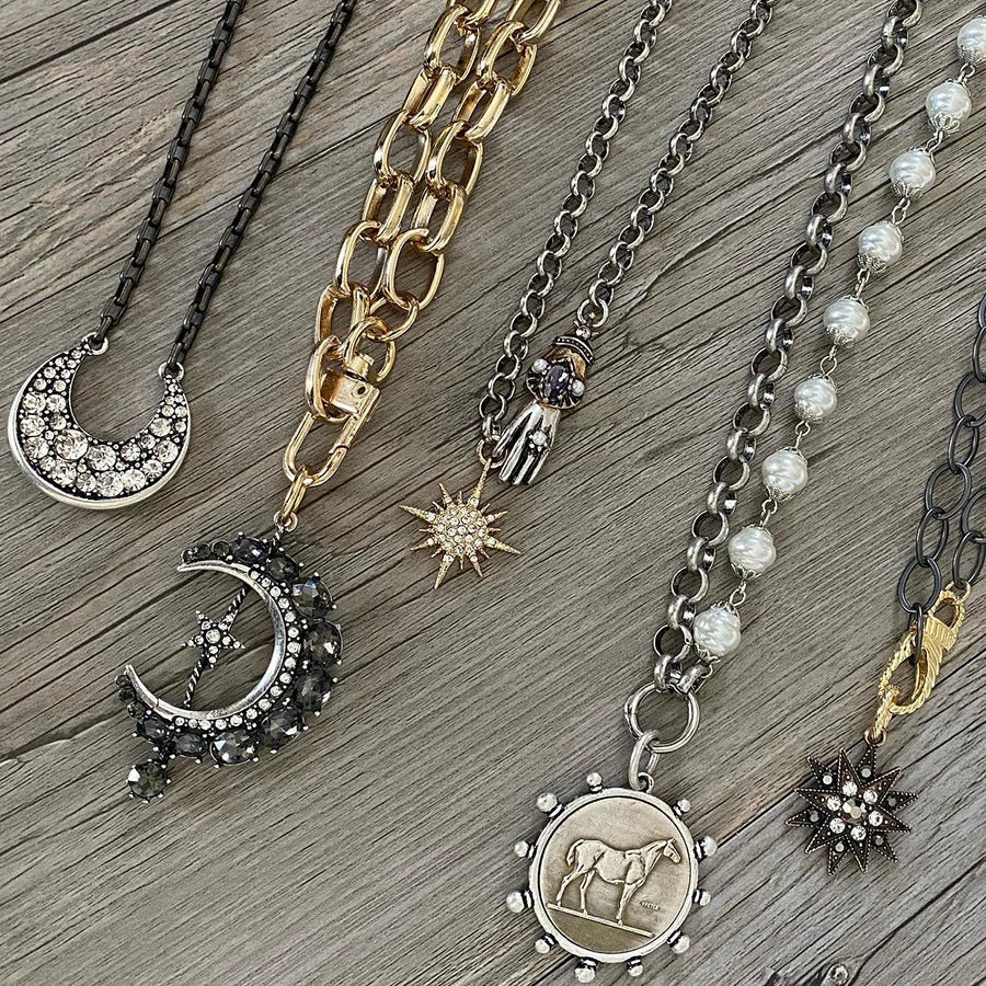 Vintage Crystal Pendant Necklace