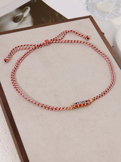 Tribal Style Handmade Braided Rope Pendant Necklace