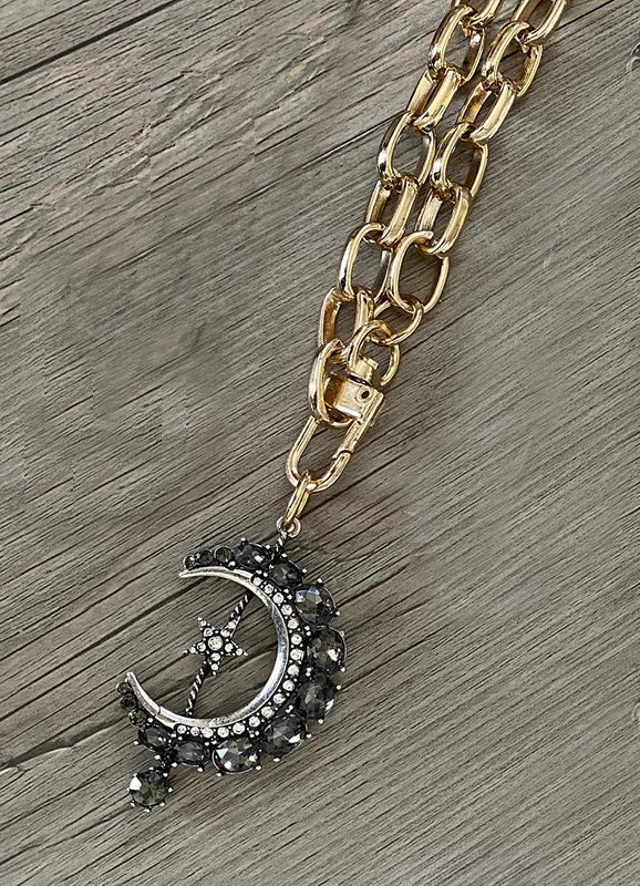 Vintage Crystal Pendant Necklace