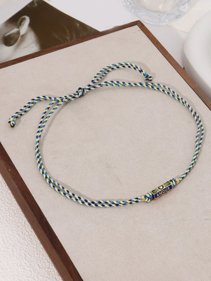 Tribal Style Handmade Braided Rope Pendant Necklace