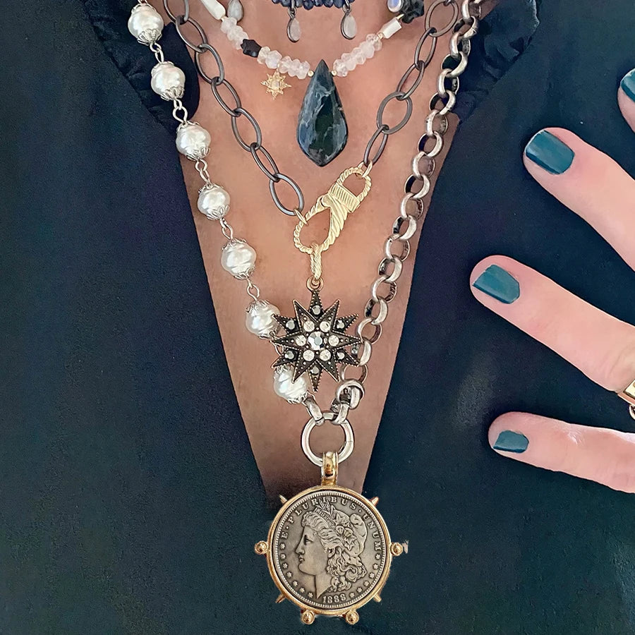 Vintage Crystal Pendant Necklace