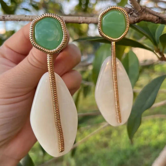 Bohemian Natural Stone Dangle Earrings Vintage